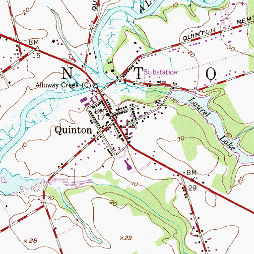 Topographic Map of Quinton Fire Company, NJ