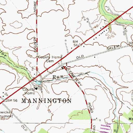Topographic Map of Salem County Fire Marshal's Office, NJ