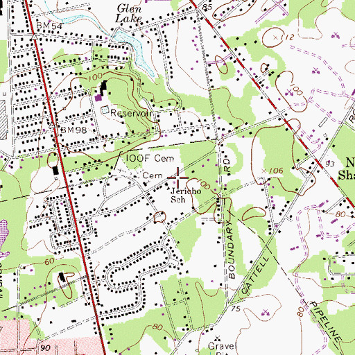 Topographic Map of Deptford Fire District Battalion 4 Jericho Fire Company Mail Avenue Station, NJ
