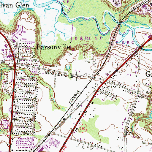 Topographic Map of Bordentown Township Fire District 1 Mission Fire Company Station 321, NJ