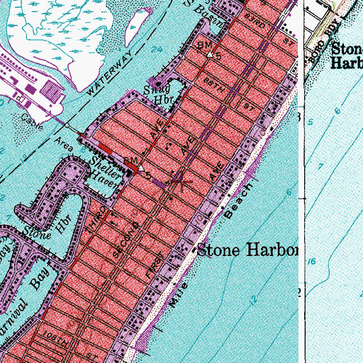 Topographic Map of Stone Harbor Fire Official, NJ