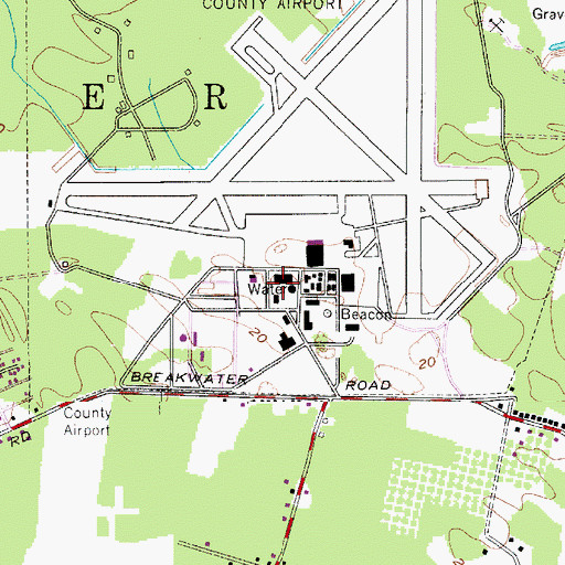 Topographic Map of Lower Township Bureau of Fire Safety, NJ