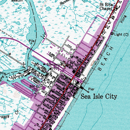 Topographic Map of Sea Isle Volunteer Ambulance Corps, NJ