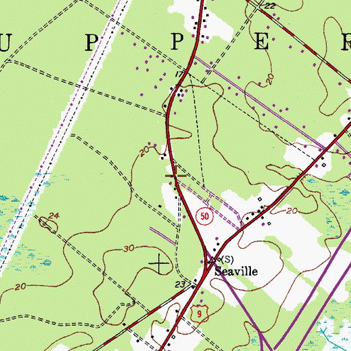 Topographic Map of Seaville Volunteer Fire and Rescue Company, NJ