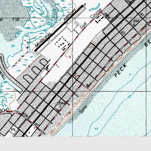 Topographic Map of Ocean City Fire and Rescue Services Department Station 2, NJ