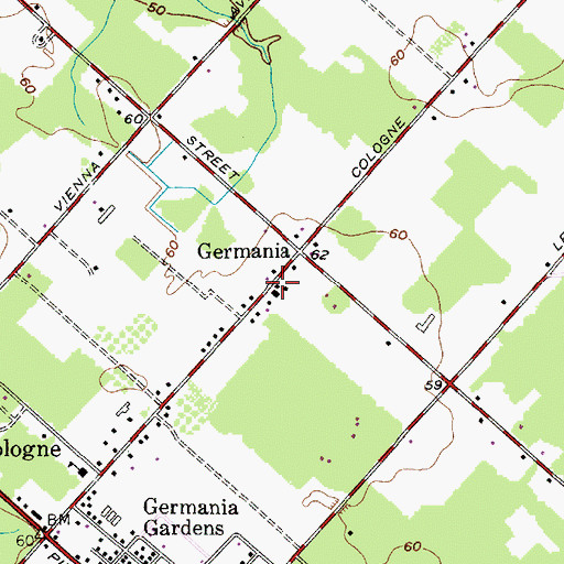 Topographic Map of Galloway Township Fire Department Germania Volunteer Fire Company, NJ