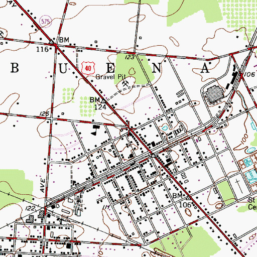 Topographic Map of Landisville Volunteer Fire Company 1, NJ