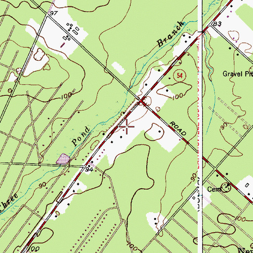 Topographic Map of Newtonville Volunteer Fire Company, NJ