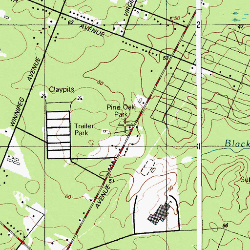 Topographic Map of Anthony Tony Canale Fire Training Center, NJ