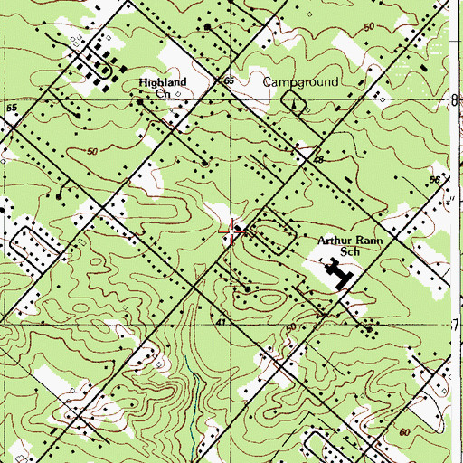Topographic Map of Bayview Volunteer Fire Company Station 26 - 4A, NJ