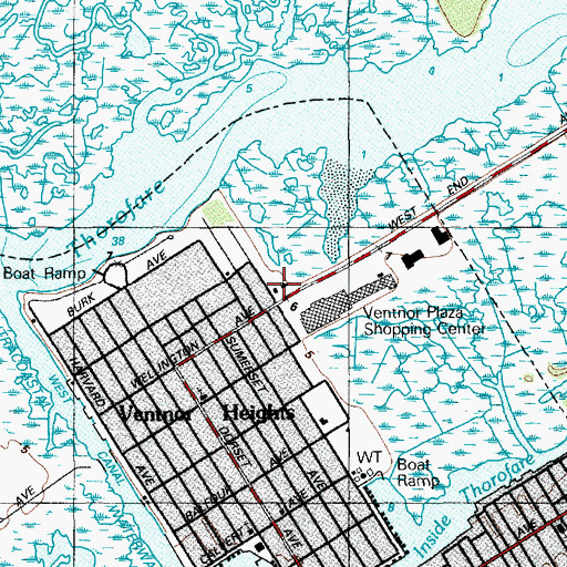 Topographic Map of Ventnor City Fire Department Station 2, NJ