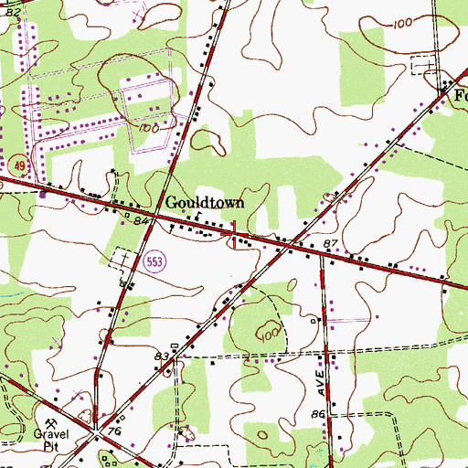 Topographic Map of Gouldtown Fire Department Fairfield Township Fire Company 2, NJ