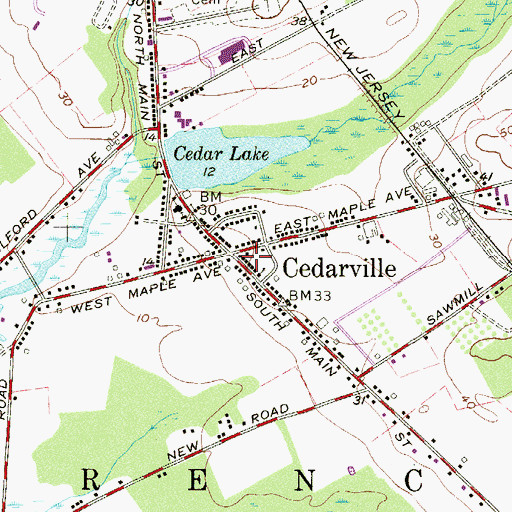 Topographic Map of Lawrence Township Emergency Medical Services, NJ