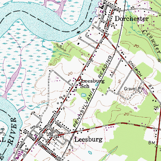 Topographic Map of Maurice River Township Fire District #1 - Leesburg Station 26, NJ