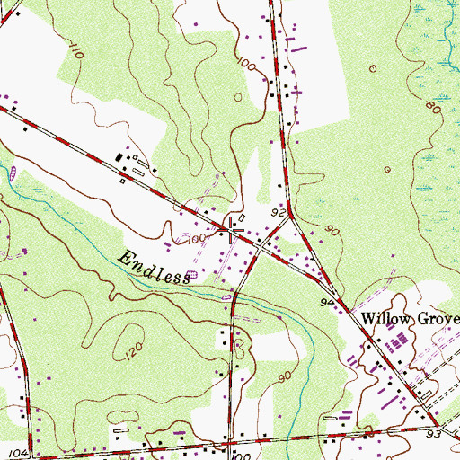 Topographic Map of Willow Grove Fire Company, NJ