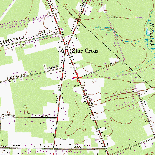 Topographic Map of Star Cross Volunteer Fire Company, NJ