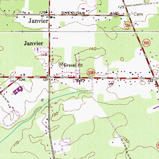 Topographic Map of Janvier Volunteer Fire Company, NJ