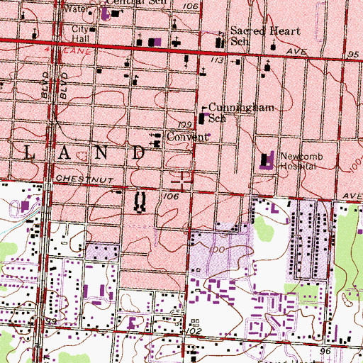Topographic Map of Vineland Fire Department Station 1, NJ