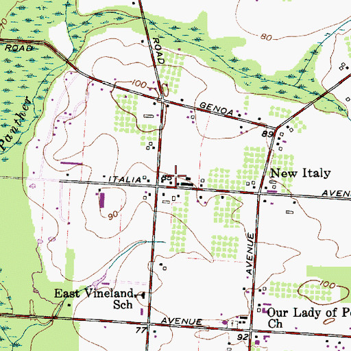 Topographic Map of Vineland Fire Department Station 5, NJ