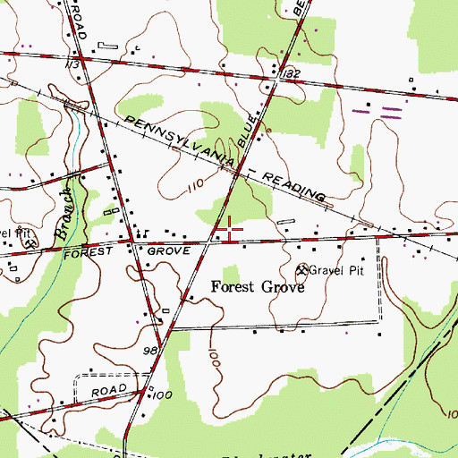 Topographic Map of Forest Grove Volunteer Fire Company, NJ