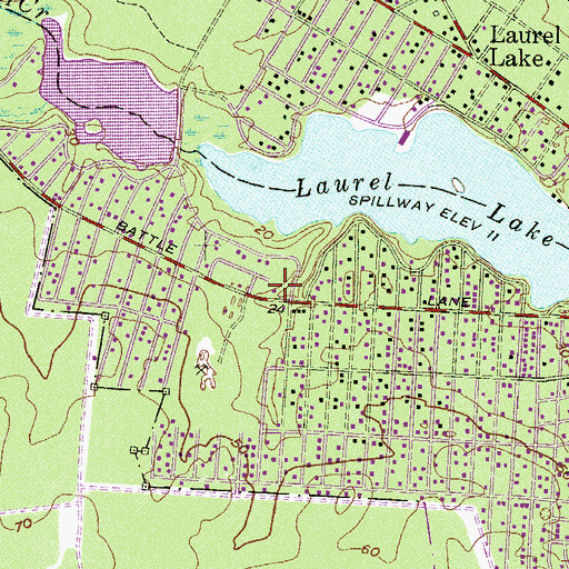 Topographic Map of Laurel Lake Volunteer Fire Company, NJ