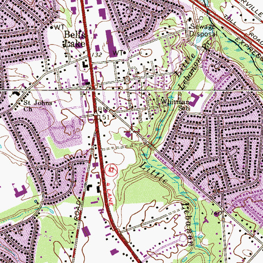 Topographic Map of Washington Township Fire Department - Whitman Square Substation, NJ