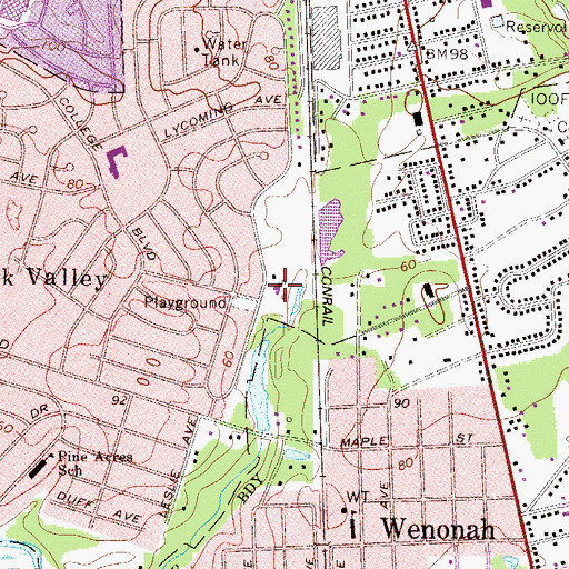 Topographic Map of Oak Valley Volunteer Fire Company Fire Station, NJ