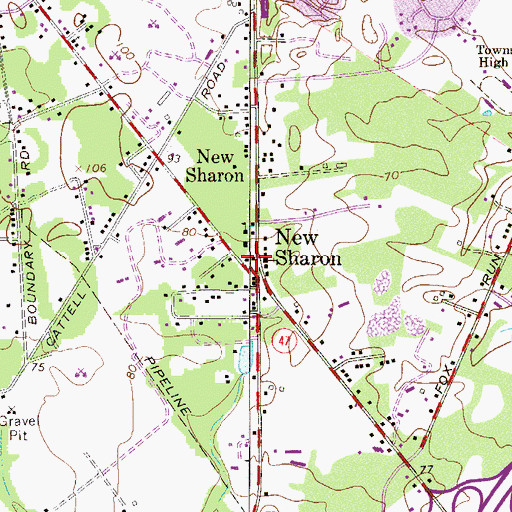 Topographic Map of Deptford Fire District Battalion 4 New Sharon Fire Company Delsea Drive Station, NJ