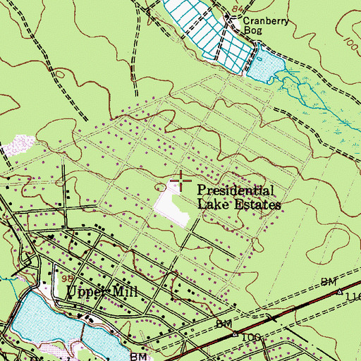 Topographic Map of Presidential Lakes Fire and Rescue, NJ