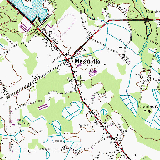Topographic Map of Magnolia Road Volunteer Fire Company, NJ