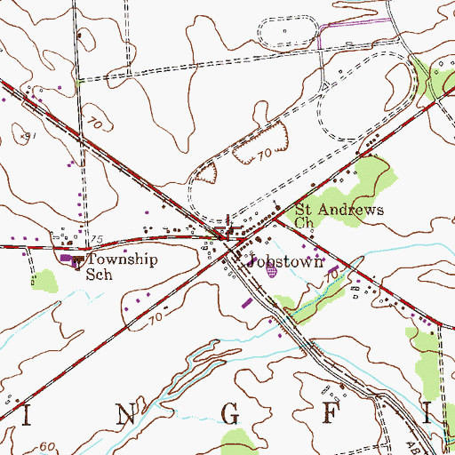 Topographic Map of Springfield Township Fire Company, NJ