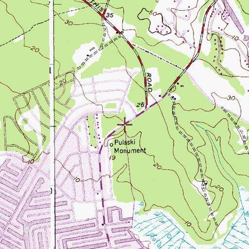 Topographic Map of Mystic Island Volunteer Fire Department Station 72, NJ