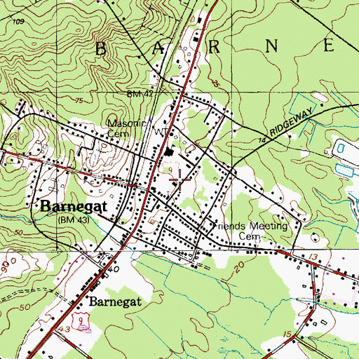 Topographic Map of Barnegat Volunteer Fire Company 1, NJ