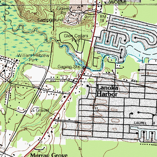 Topographic Map of Lanoka Harbor Volunteer Fire Department, NJ