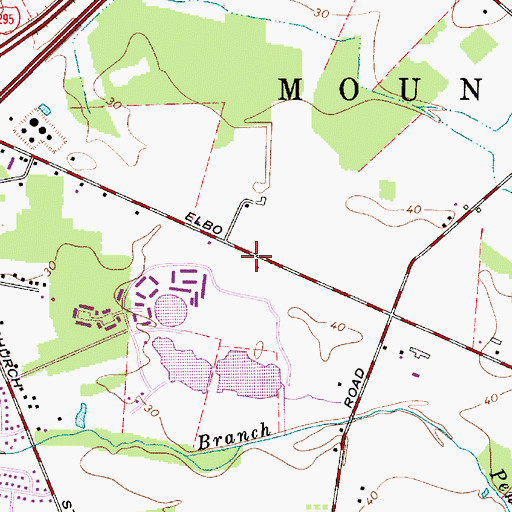 Topographic Map of Mount Laurel Fire Department Station 363, NJ