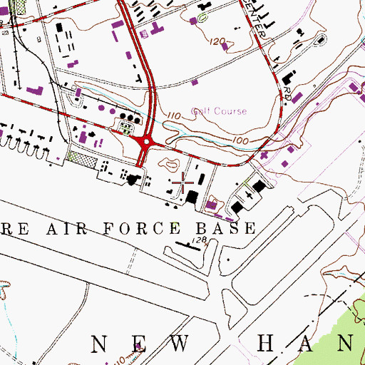 Topographic Map of McGuire Air Force Base Fire Department, NJ