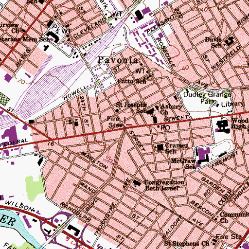 Topographic Map of City of Camden Fire Department Engine Company 9, NJ