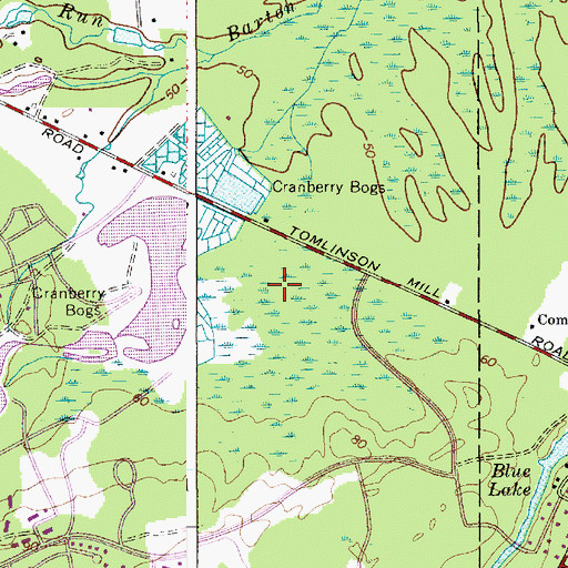 Topographic Map of Evesham Fire and Rescue Station Kings Grant Station, NJ