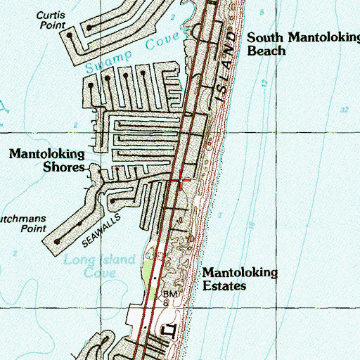 Topographic Map of Brick Township Fire Department Pioneer Hose Fire Company Station 22 - 1, NJ