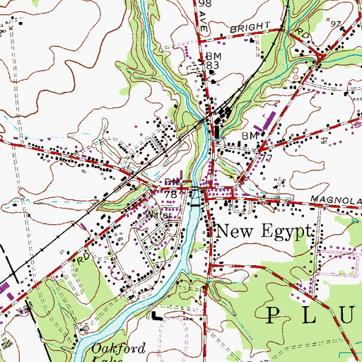 Topographic Map of Plumsted Township Fire District 1, NJ