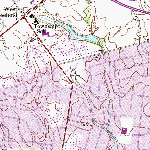 Topographic Map of Freehold Township Independent Fire Company 1, NJ