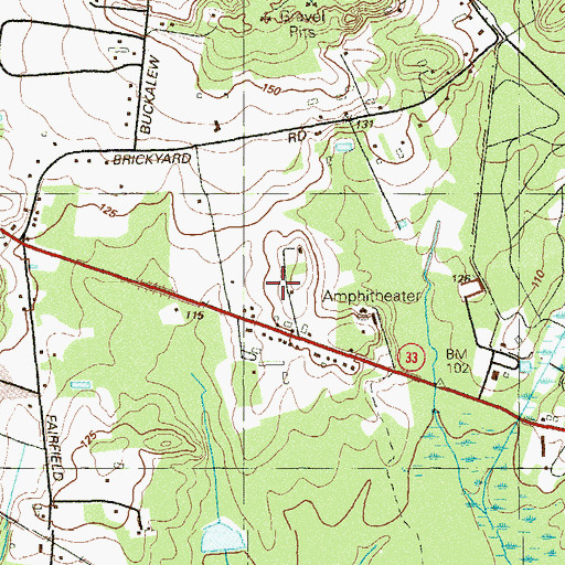 Topographic Map of Howell Township Fire Company Adelphia Station 2, NJ