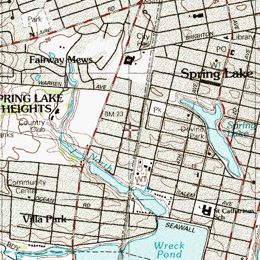 Topographic Map of Spring Lake Heights Fire Department Independent Fire Company 1, NJ