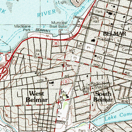 Topographic Map of Wall Fire Company 1 Satellite Station, NJ