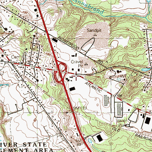 Topographic Map of Wall Township Fire Company 3 South Wall Fire and Rescue Company, NJ