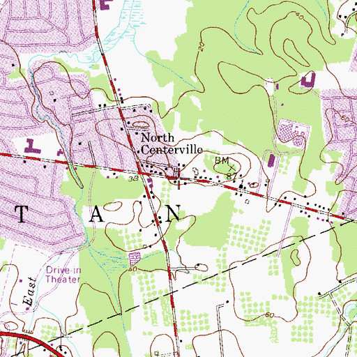 Topographic Map of North Centerville Volunteer Fire Company 1, NJ
