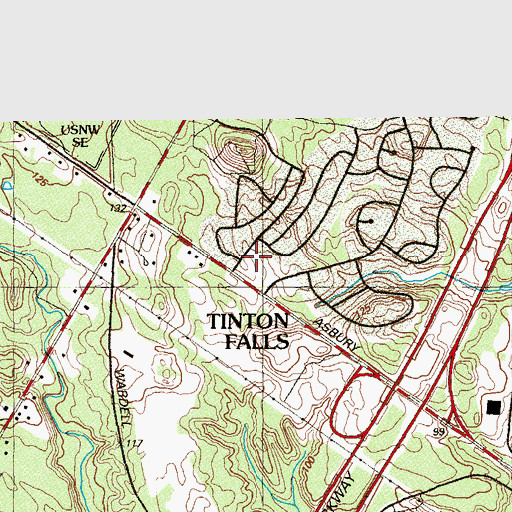 Topographic Map of Tinton Falls Fire District 1 Station 36 - 2 Wayside Fire Company, NJ
