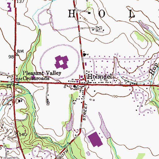 Topographic Map of Holmdel Fire Company 1, NJ