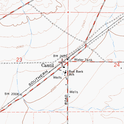 Topographic Map of Cantil, CA