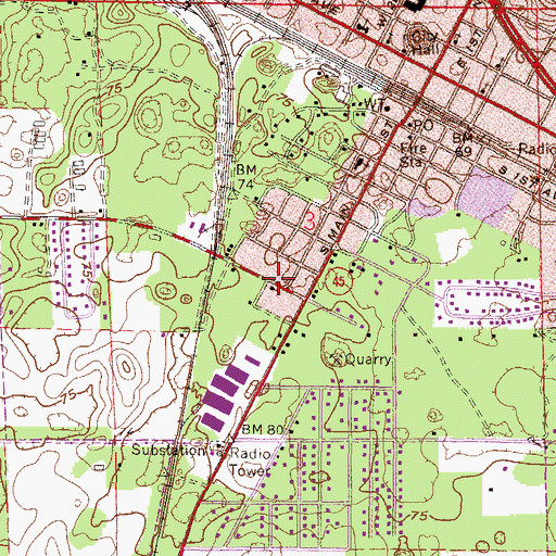 Topographic Map of High Springs Church of God, FL
